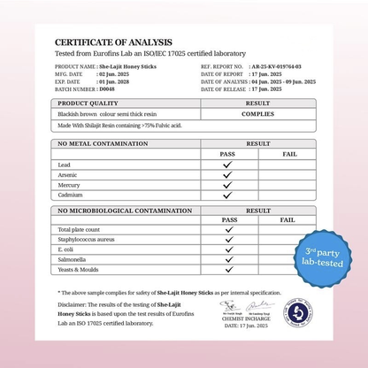 Women's SHE-LAJIT Multi-Mineral Honey Sticks